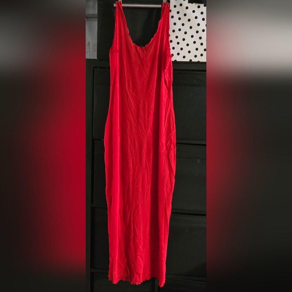 Sheer Red Sleeveless Dress